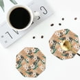 thumbnail image 5 of Gaeub Tropical Leaves Flower Print 6 Pcs Leather Coasters for Drinks ,Drink Coasters Sets,Drink Table Cup Coasters for Living Room Kitchen Coffee Decor,Octagon, 5 of 7