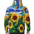thumbnail image 7 of Balery Landscape With Sunflowers Pattern Mens Hoodie Kangaroo Pocket Hoodie Pullover Hooded Sweatshirt Ideal for Daily Wear Travel and Home-Medium, 7 of 7