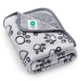 thumbnail image 1 of Manta para perros Luciphia Premium, franela suave, gris, con estampado de patas, 1 of 8