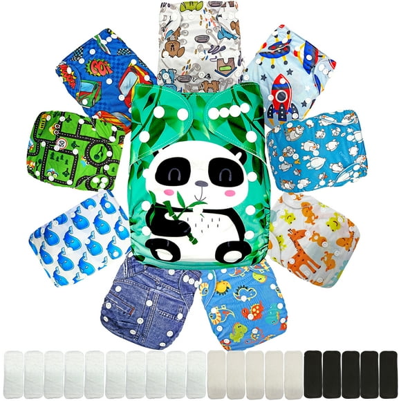 Pañales Ecológicos de Tela Reutilizables Para Bebés Ecobaby Original Estampado Doble Refuerzo