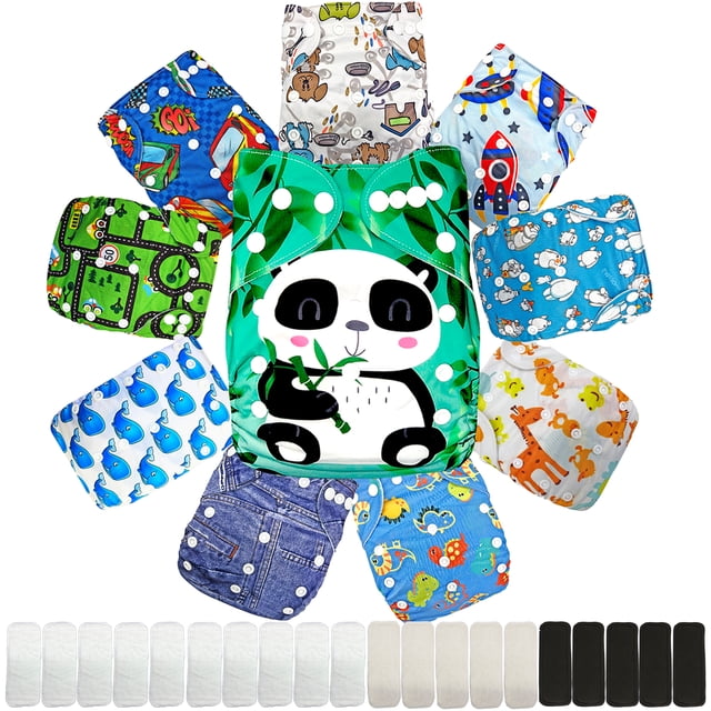 Pañales Ecológicos de Tela Reutilizables Para Bebés Ecobaby Original Estampado Doble Refuerzo
