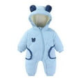 thumbnail image 4 of Goindgs Newborn Baby Fleece Footie Snowsuit Winter Bunting Onesie Cartoon Warm Hooded Romper Jumpsuit Outfits For Girls Boys Blue 6-12 M, 4 of 4