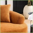 thumbnail image 4 of Modern Curved Orange Chenille Loveseat - 65” No-Assembly Compact Sofa for Small Spaces with 3 Pillows, 4 of 26