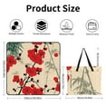 thumbnail image 2 of Red Plum Blossoms Bamboo Background Pattern Outdoor Picnic Blanket, Foldable Waterproof Beach Mat, Portable Beach Blanket for Beach Camping, Hiking, Family Concerts, 2 of 7