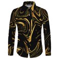 thumbnail image 1 of Camisa para hombre con diseño abstracto de arte colorido y bloques de color para uso diario, otoño e invierno, manga larga con puños, color morado, 2024, 1 of 6
