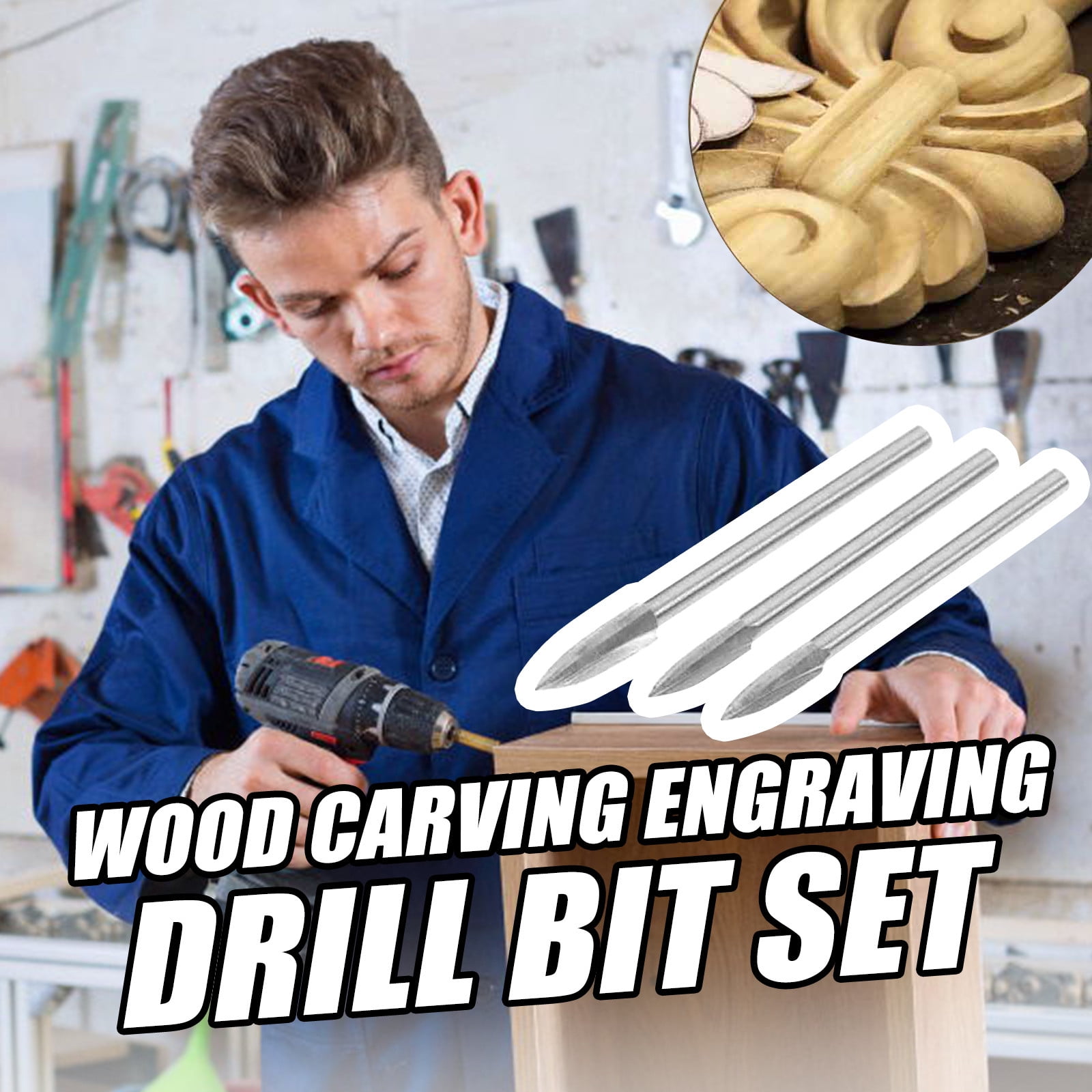 QWY Wood Carving and Engraving Drill Bit Milling Cutter Carving Tools