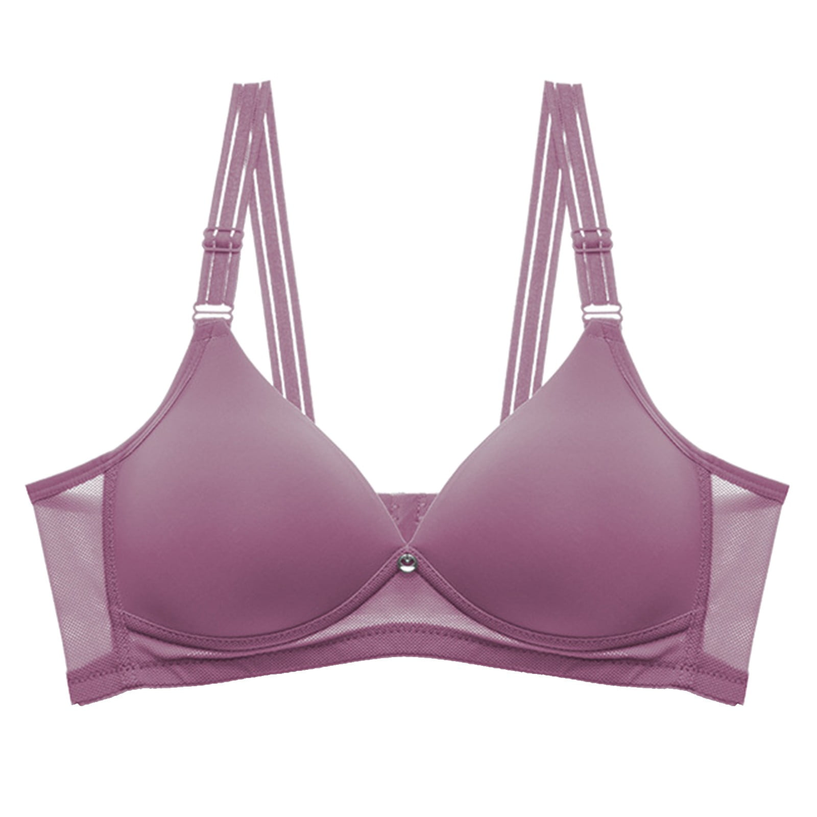 Quealent Everyday Bras Women's Seamless Stretch Wireless Lightly Lined  Convertible Comfort Bra (Pink,S) 