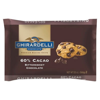 Ghirardelli 60% Cacao Bittersweet Chocolate Baking Chips 20 oz by
