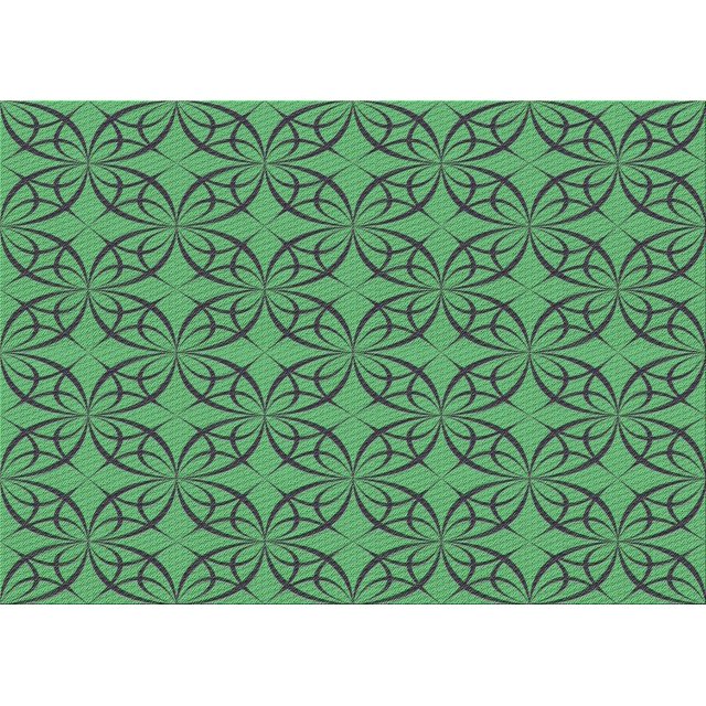 Ahgly Tapis Rectangulaire Lavable en Machine Intérieur Transitionnel Vert Profond, 5 Pieds x 7 Pieds
