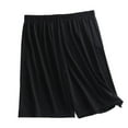 thumbnail image 4 of Aobny Black Men Pajama Set Plus Size Silk Sleep Shorts Short Wide-Leg Mens Pajama Shorts,XXXXL, 4 of 5