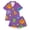 Z155 Purple, variant on Landzoo Halloween 2 Piece Toddler Boys Girls Pyjamas Pumpkin Skull Print Short Sleeve Notch Neck Nightwear With Shorts Set Fall Comfortable Pajamas For Kids Size 3-4 Years Black
