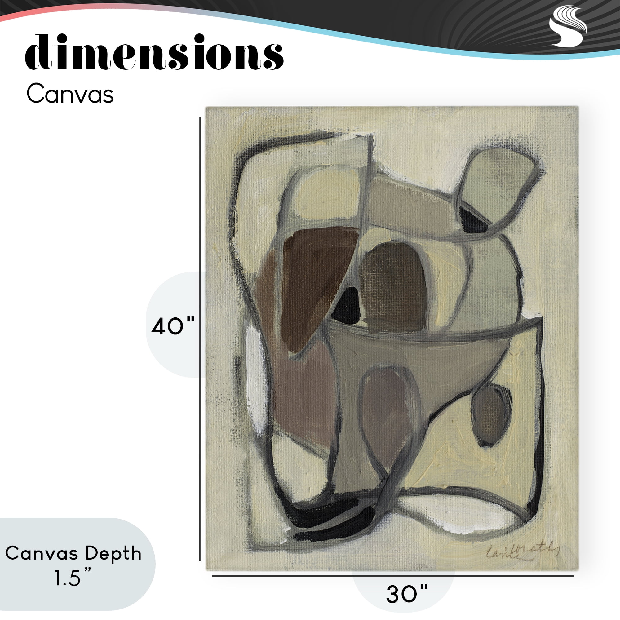 Stupell Industries Rustic Curved Shapes Abstract Canvas Wall Art, design by Lanie Loreth
