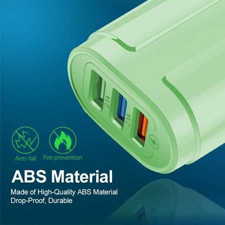 

3-port USB Charging Head Macaron Color Matching Charging Head Portable USB Charging Head Usb C Charger Block Charging Head