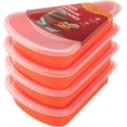 thumbnail image 1 of KEVJES Reusable Silicone Leftover Pizza Slice Storage Container with Air-tight Lids-BPA Free,Fits Single Slice up to 16\u201d,Save Space,Refrigerator organizer (4 Red), 1 of 8