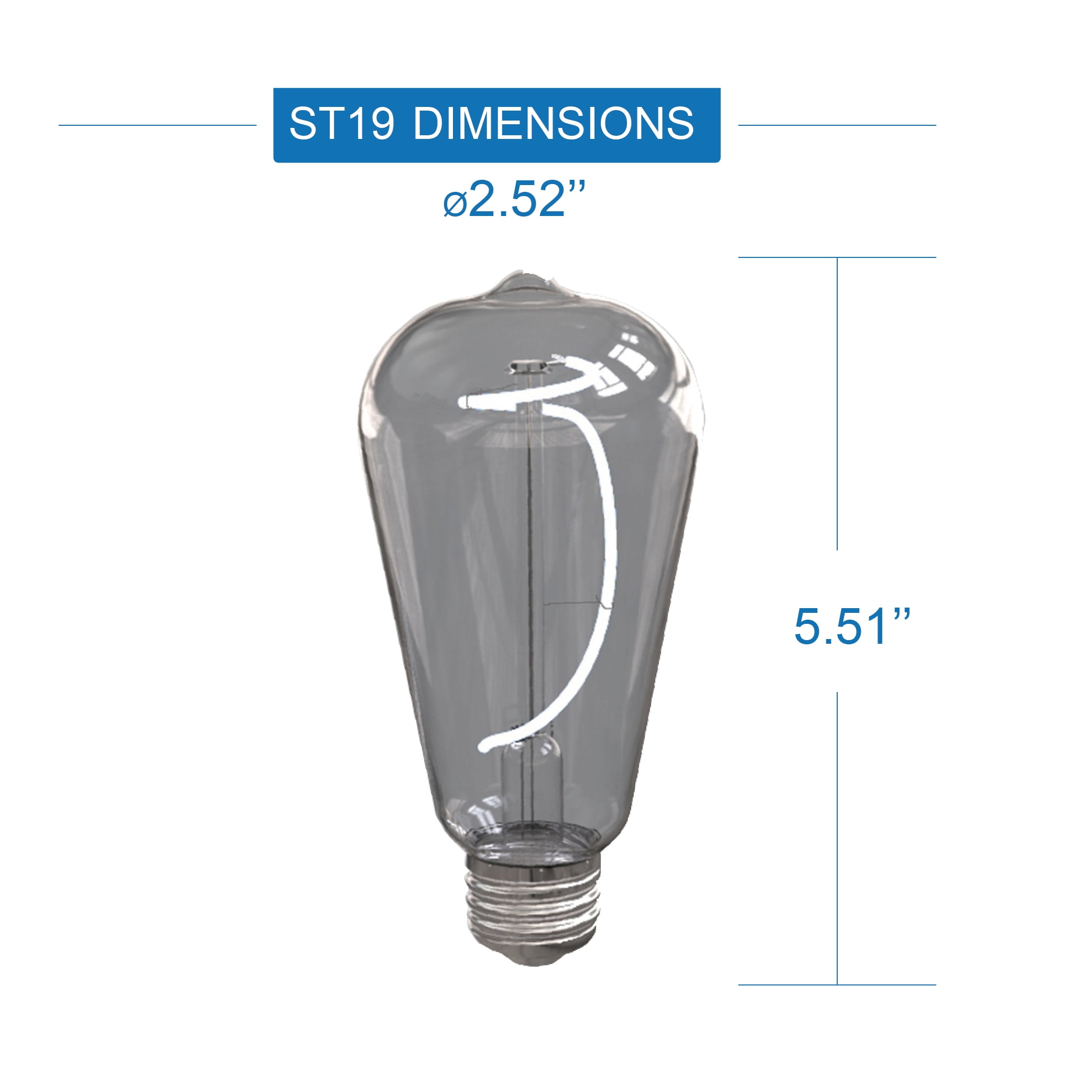 Great Value General Purpose ST19 LED Light Bulb, 4.5W (40W Equiv), Dimmable Daylight, E26 Base 4 Pack