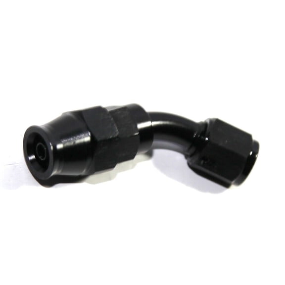 (one) AN6 6AN AN-6 45 Degree Swivel Fuel Oil Gas Line Hose End Fitting Black