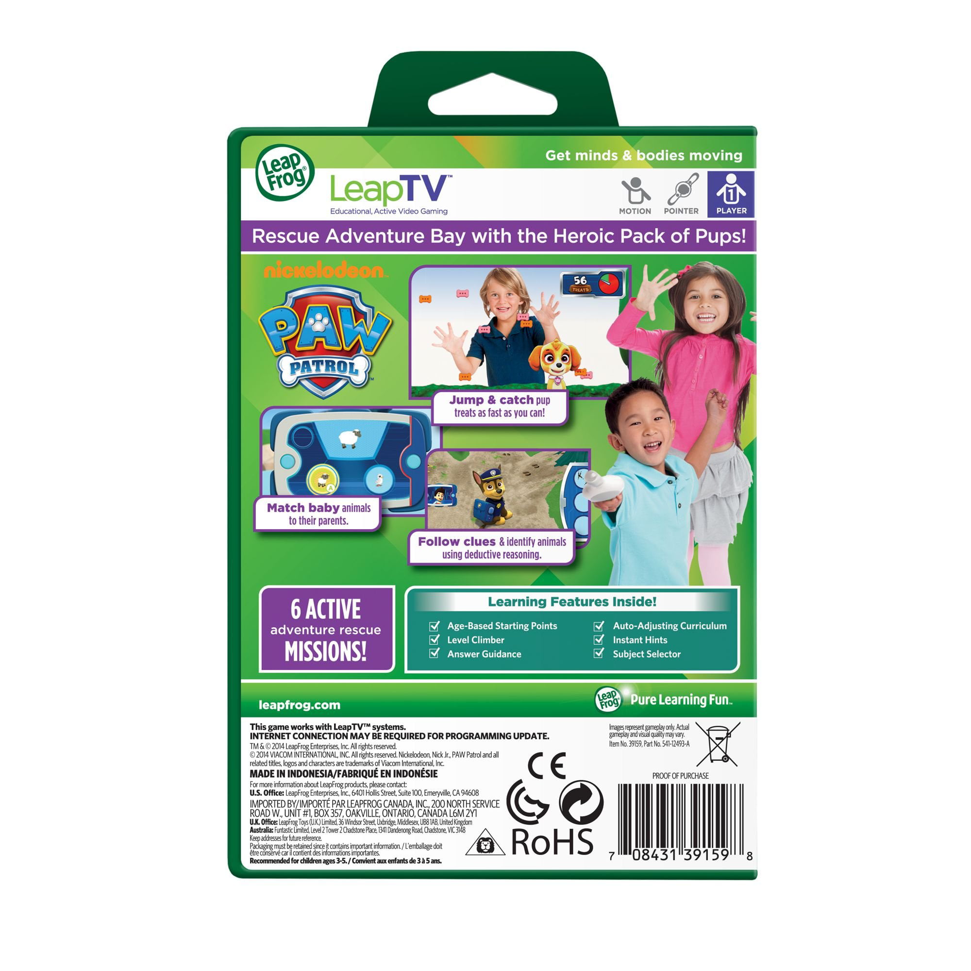 LeapFrog LeapTV PAW Patrol Active Video Game for sale online Storm Rescuers Educational