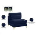 thumbnail image 4 of Meridian Furniture Julia Navy Velvet Modular Armless Chair, 4 of 4