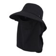 thumbnail image 2 of Sombrero para el sol con solapa para el cuello y cubre la cara, gorra de playa de verano, visera ligera, sombrero de pesca Negro, 2 of 9