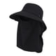 thumbnail image 2 of Sombrero para el sol con protección facial, gorra de playa de verano, visera ligera, sombrero de pescador Negro, 2 of 9