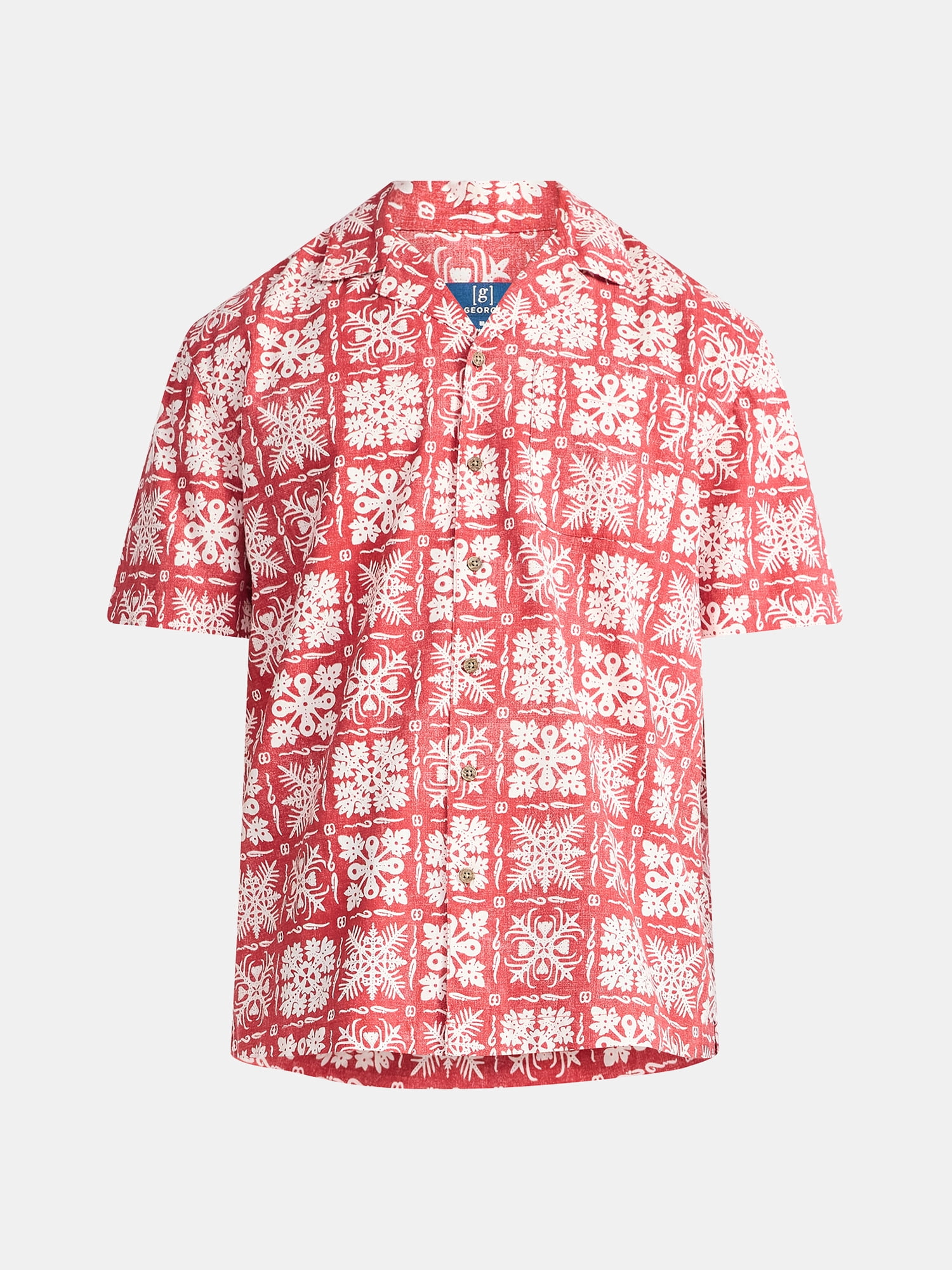George Men's and Big Men's Holiday Camp Shirt, Sizes S-3XL