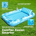 thumbnail image 6 of SLOOSH Inflatable Tanning Pool Lounger Float, 85" x 57" Extra Large Suntan Sun Tan tub for Adults, Tanning chair, Bed Blow up, Raft Lounge Floatie, XL-Blue, 6 of 10