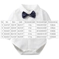 thumbnail image 3 of mgoYE Infant Baby Boy Formal Dress Shirt Bodysuit Long Sleeve Button Up One-Piece Collar Romper Jumpsuit Wedding Party(White,6-9 Months), 3 of 7
