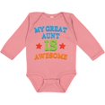 thumbnail image 3 of Inktastic My Great Aunt is Awesome Boys or Girls Long Sleeve Baby Bodysuit, 3 of 5