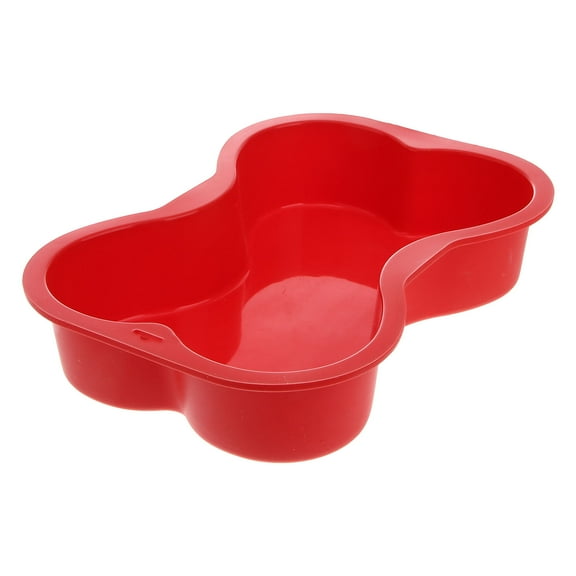 HEMOTON Silicone Dog Cake Mold for Pet Use Red Big Bone Shape Perfect for Special Occasion Baking 4.5 Inch