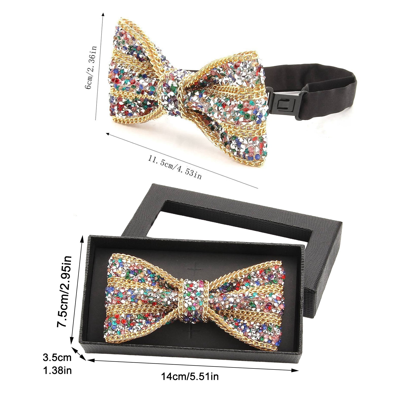 yatuiex Resin Rhinestone Bow‑Tie Collar Clip, Fashion Sparkling Bowknot ...