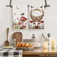 thumbnail image 2 of Beige Mushroom Moth Moon Kitchen Towels Dish Towels, 18x26 Inch Spring Flower Seasonal Decoration Hand Towels Set of 2, 2 of 6