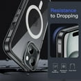 thumbnail image 3 of JETech Magnetic Case for iPhone 15 Plus 6.7-Inch Compatible with MagSafe Wireless Charging, Shockproof Phone Bumper Cover, Anti-Scratch Clear Back (Black), 3 of 6