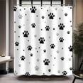 thumbnail image 3 of Funny Dog Paw Print Shower Curtain for Bathroom, Black Gray Dog Claw Footprint Creative Modern Shower Curtain Set Waterproof Fabric Bathtubs Curtain Decor Washable with 12 Hooks, 72x72 inches, 3 of 5