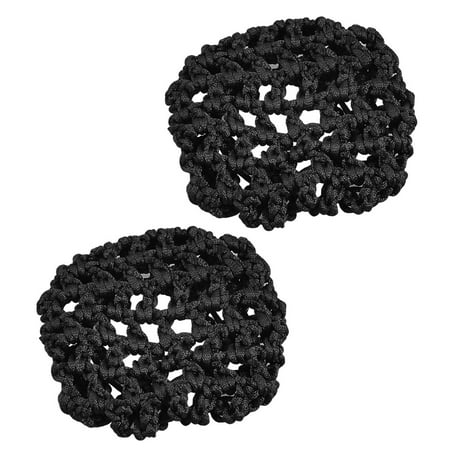 2 Bun Feet - Women Ladies Hairnet Bun Donut Hair Cover Net Brown 2 Pcs
