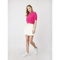 thumbnail image 4 of Shirt Collar Buttoned Short Sleeve Fluffy Sweater, 4 of 5
