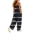 thumbnail image 6 of Fancifize Casual Striped Overalls for Teens Girls Kids Loose Trendy Square Neck Sleeveless Tie Shoulder Rompers, 6 of 8