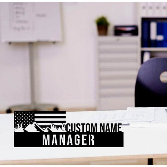 Handmadetneonsign Manager Metal Nameplate, Manager Desk Nameplate, Manager Desk Name Plate Decor