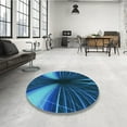 thumbnail image 4 of Ahgly Company Machine Washable Indoor Rectangle Transitional Deep Sky Blue Area Rugs, 4' x 6', 4 of 7