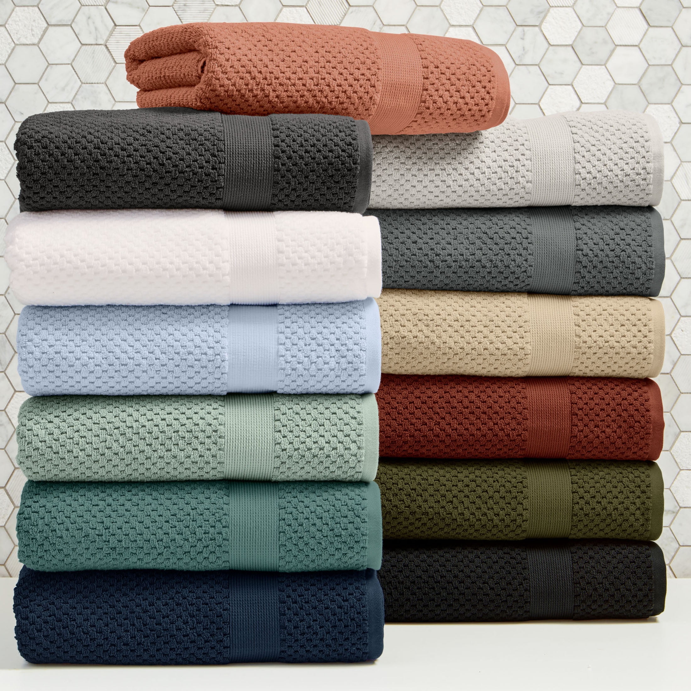 Better Homes & Gardens Signature Soft Cotton Popcorn Textured 6 Piece Bath Towel Set,Grey Flannel