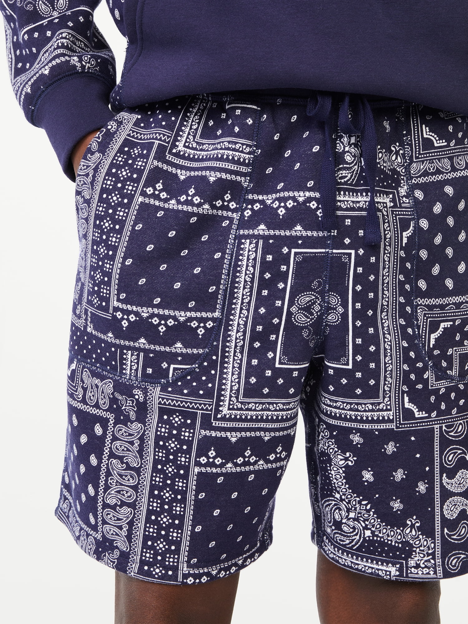 Free Assembly Men's Fleece Bandana Printed Shorts
