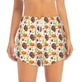 thumbnail image 2 of Goofa Thanksgiving Turkey Printed Women 2 in 1 Running Shorts,Quick Dry Athletic Workout Shorts,High Waisted Athletic Shorts with Liner Pockets-XX-Large, 2 of 9