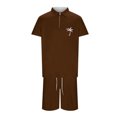 thumbnail image 4 of Short Sets for Men Short Sleeve Quarter Zip Polo Shirt and Bermuda Shorts 2 Piece Matching Set Beach Outfit Set, 4 of 6