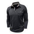 thumbnail image 4 of Long Sleeve Polo Shirt for Men Cotton Blend Heavyweight Polo Breathable Slim Fit Casual Shirts Weekend Gathering, 4 of 7