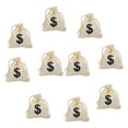 thumbnail image 2 of KAKOWELY Canvas Drawstring Bags 10Pcs Drawstring Gift Bag Party Gift Storage Bag Game Coins Bag Dollar Pattern Bag7.87"X6.69"X0.08", 2 of 5