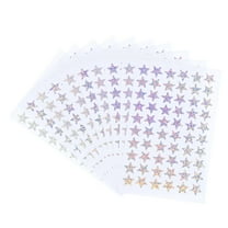 Uxcell 1200 Pcs Star Reward Stickers, 20 Sheet Sparkling Self Adhesive Colorful Sticker, Silver Tone