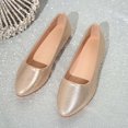 thumbnail image 4 of Trendy Women Low Cut Leather Flat Shoes Solid Color Slip on Lazy Design Casual Versatile Outdoor Daily Casual Footwear Gold 7.5(40), 4 of 9