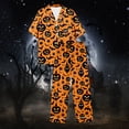 thumbnail image 6 of Pajamas For Women Set Halloween Silk Satshort Sleeve Button Up Top Shorts Comfortable Fall Winter Sleepwear Loungewear Nightwear Nightclothes Homewear, 6 of 7
