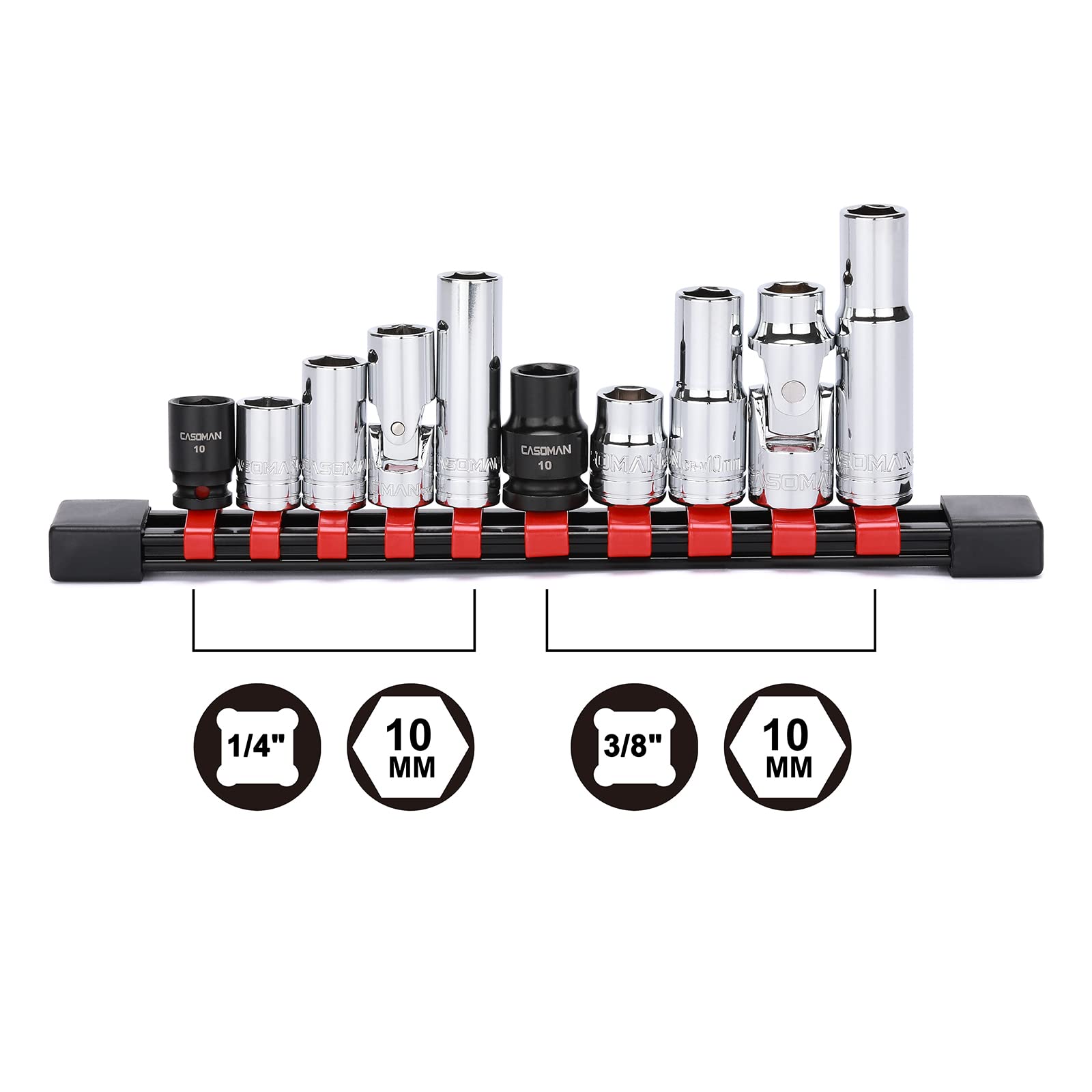 14-Piece Impact Hex Bit Socket Set - 1/4, 3/8 & 1/2 Drive Metric Sizes 2.5mm To 19mm