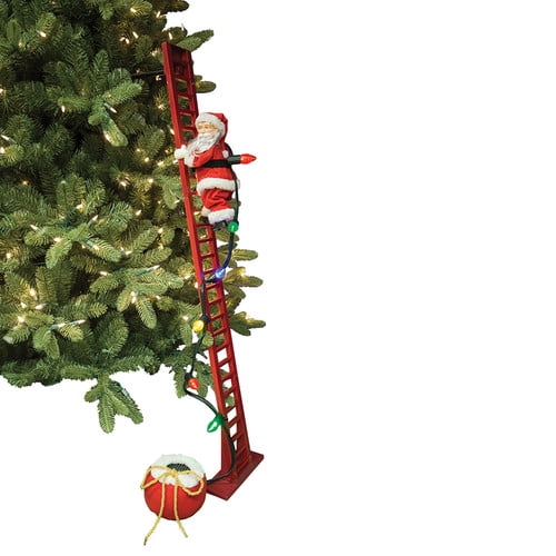 Mr Christmas Super Climbing Santa Holiday Decor 6 LED lights &15 Xmas Songs NEW 