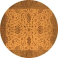 thumbnail image 1 of Ahgly Company Indoor Round Oriental Orange Industrial Area Rugs, 4' Round, 1 of 4
